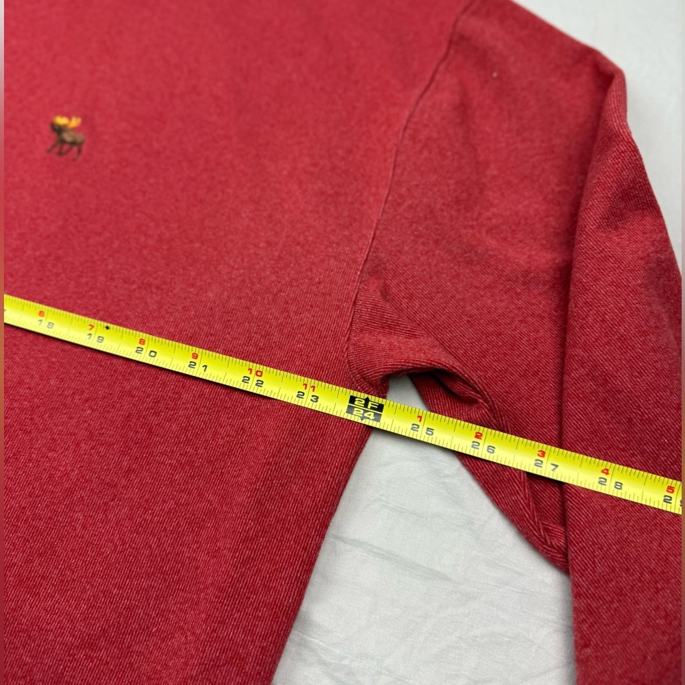 Abercrombie & Fitch Red Long-Sleeve‎ Crew with White Trim - Picture 2 of 5